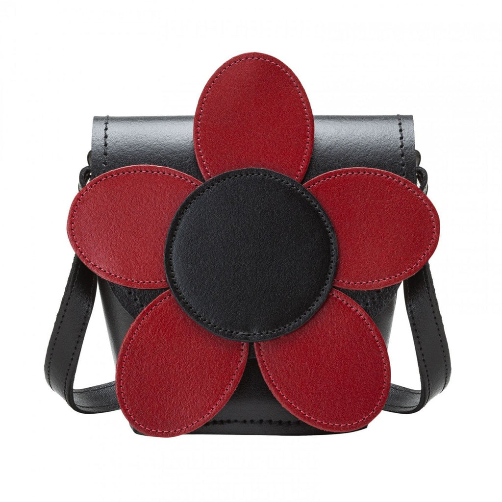 Handmade Leather Poppy Barrel Bag in Red