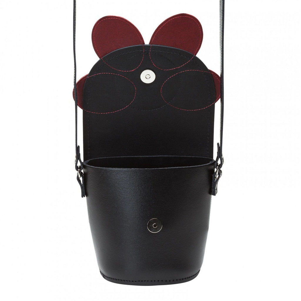 Handmade Leather Poppy Barrel Bag in Red