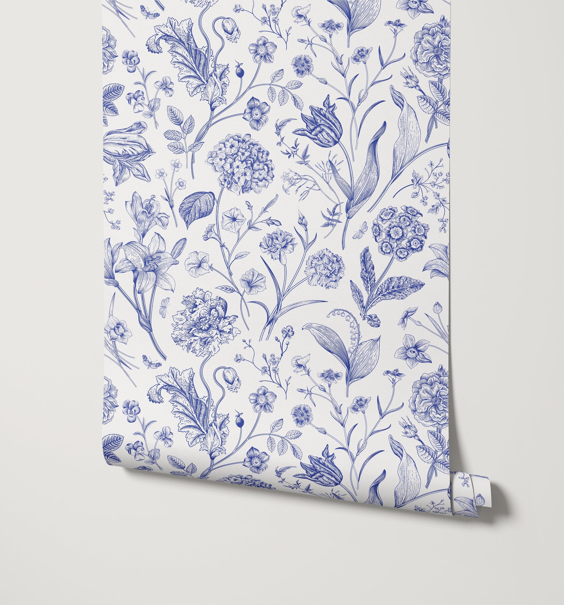 Porcelain Wildflower Wallpaper