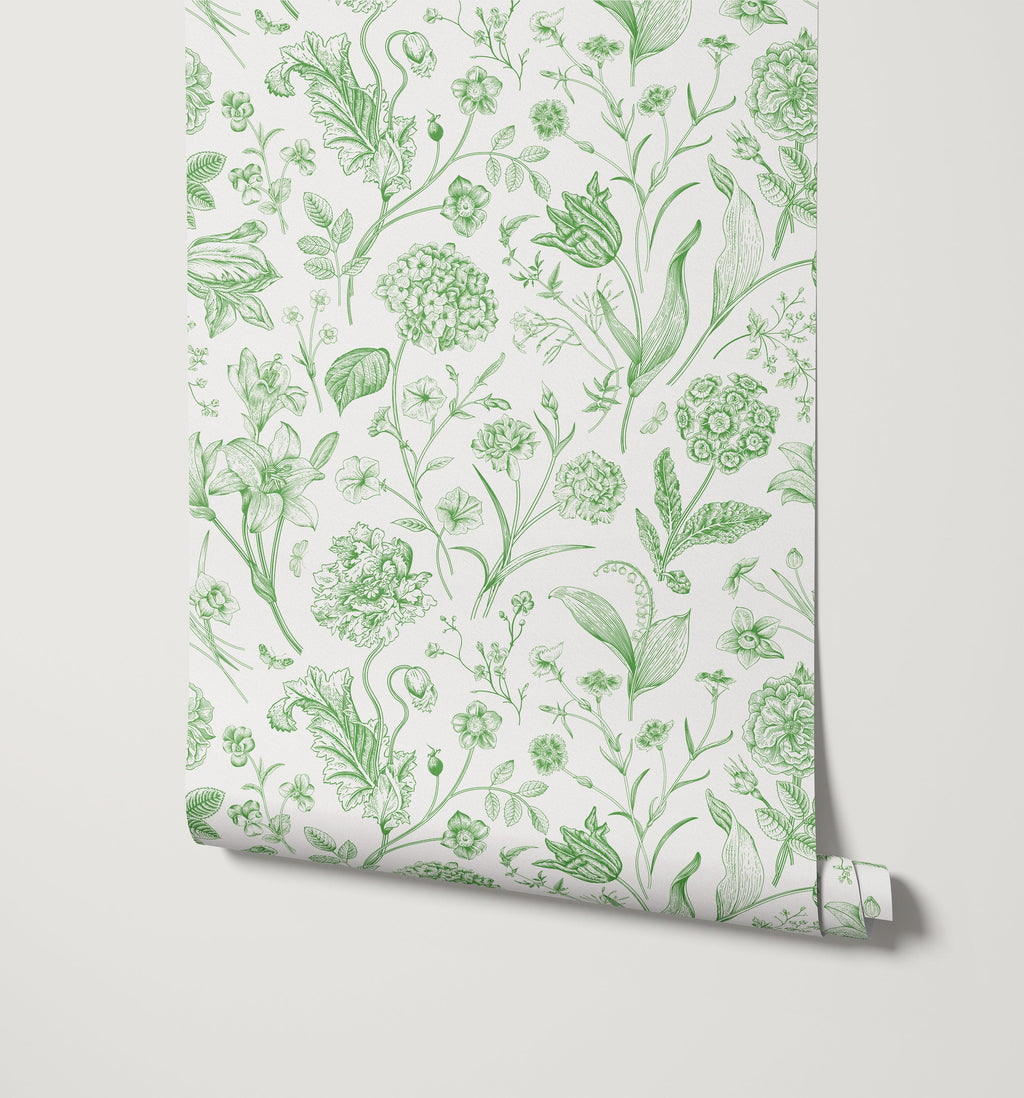 Porcelain Wildflower Wallpaper