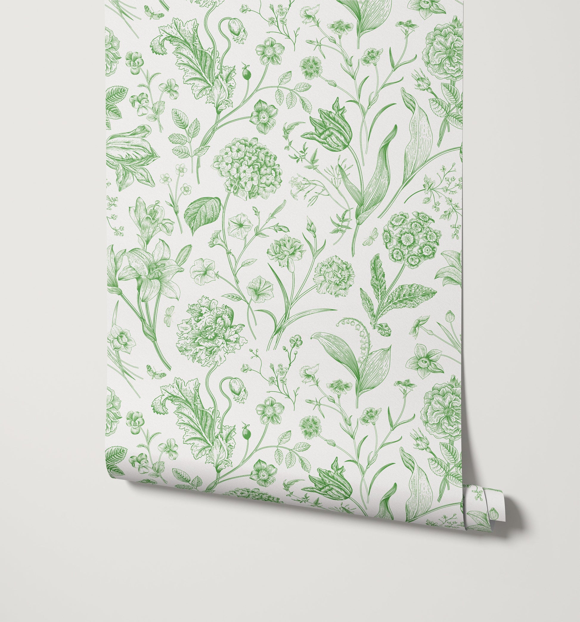 Porcelain Wildflower Wallpaper