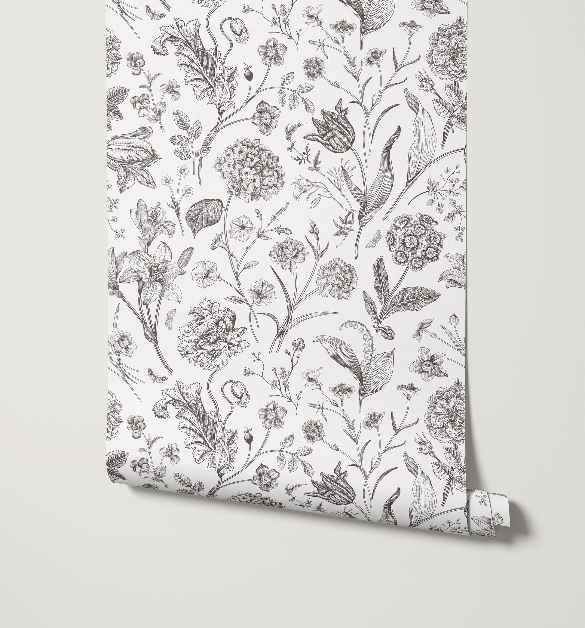 Porcelain Wildflower Wallpaper