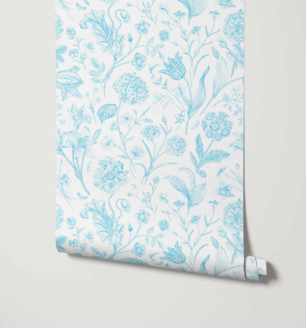 Porcelain Wildflower Wallpaper