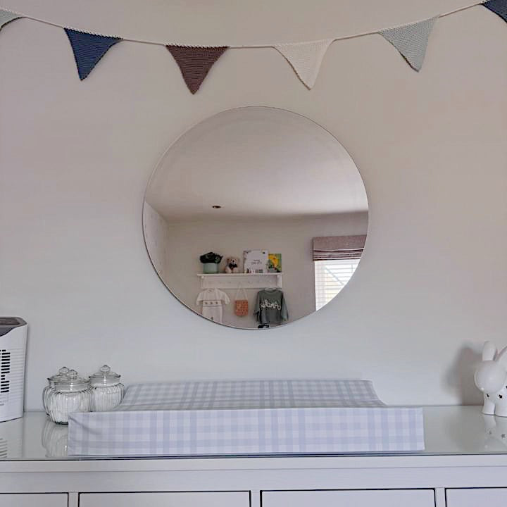 Anti-Roll Wedge Changing Mat - Baby Blue Gingham