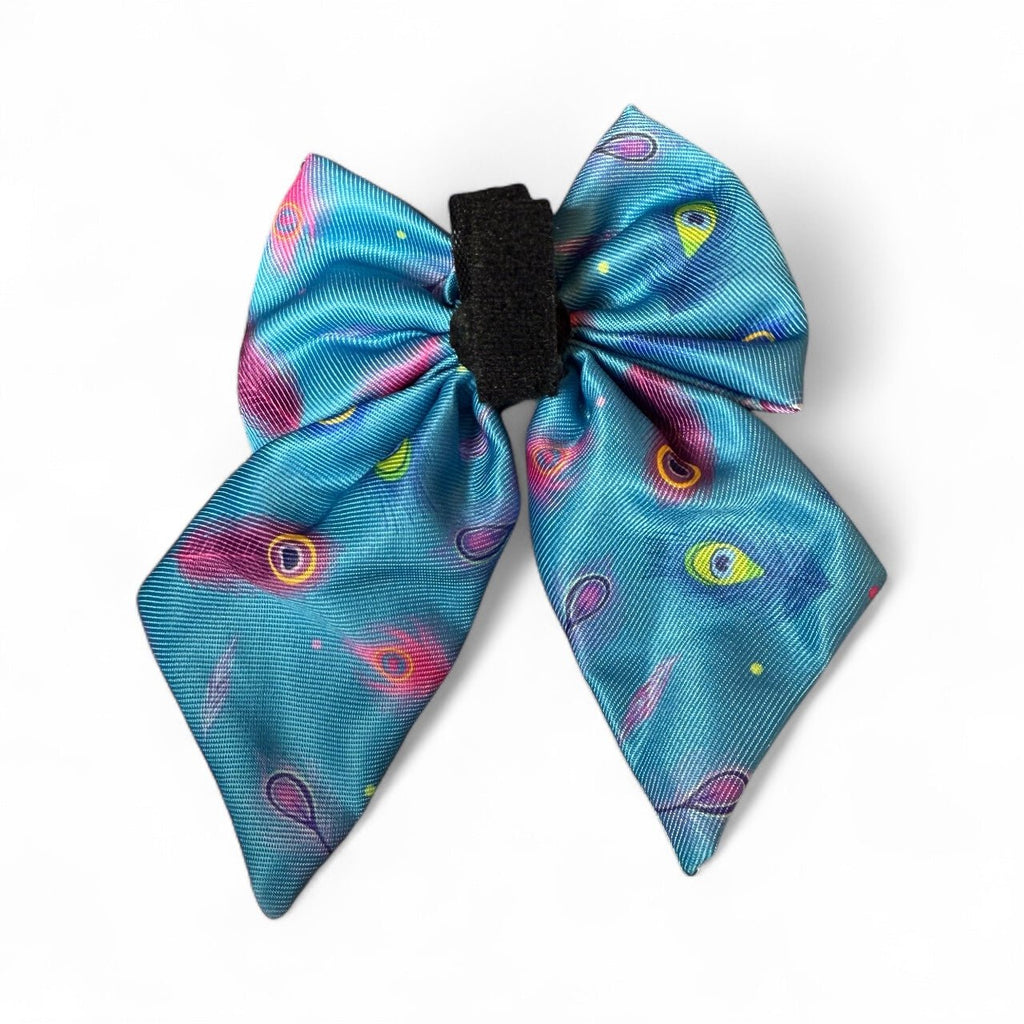 Sailor Bow in Teal Peacock Print