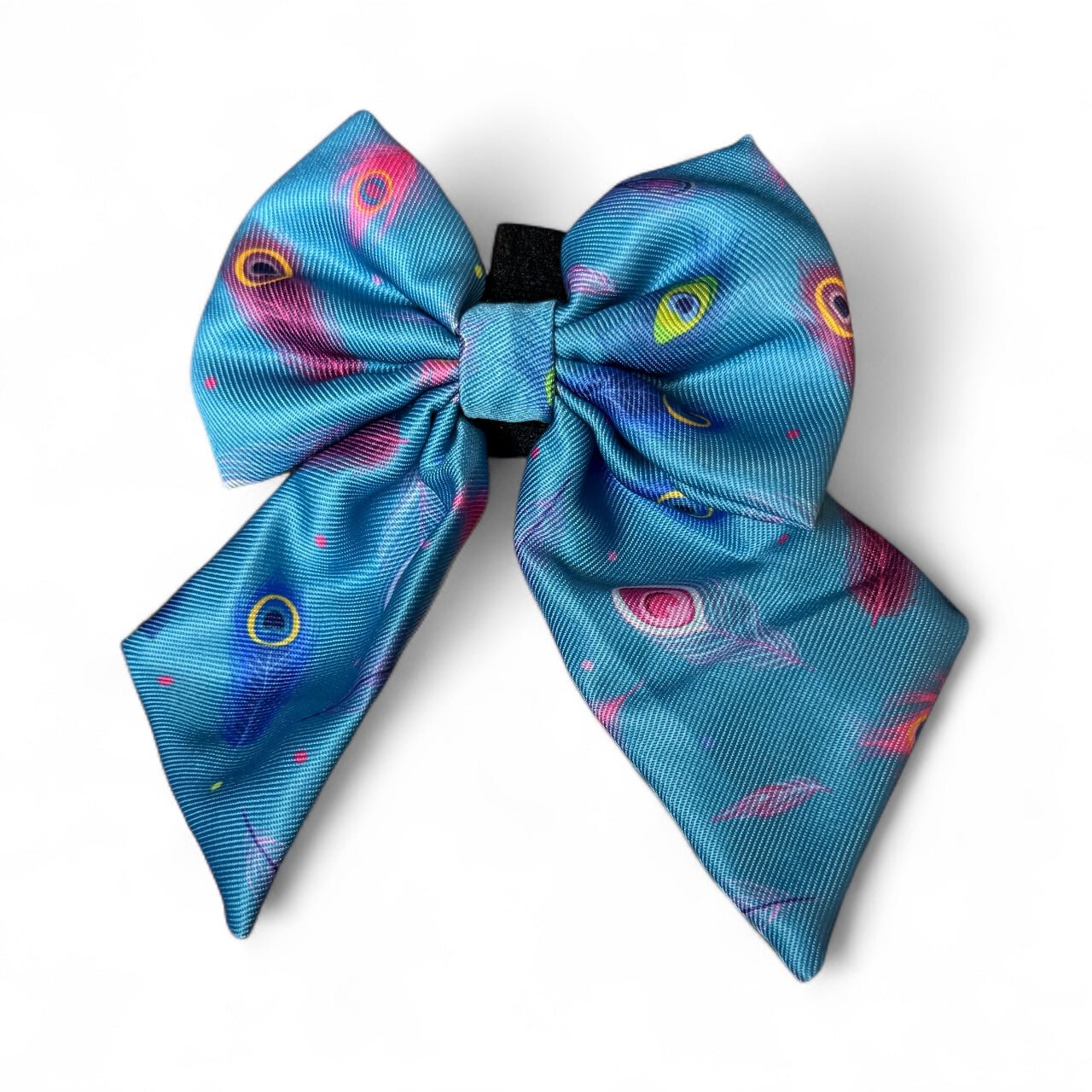 Sailor Bow in Teal Peacock Print