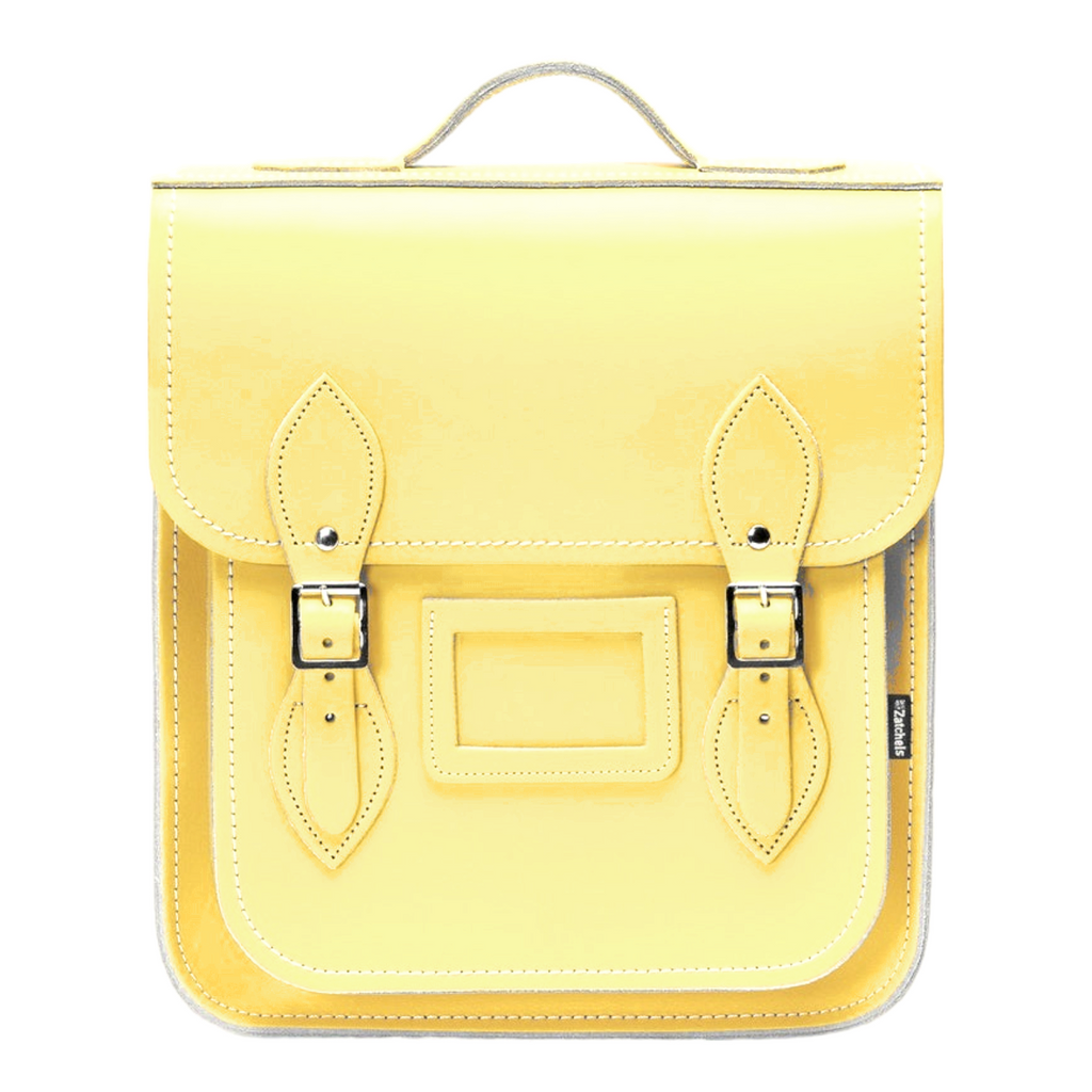 Handmade Leather City Backpack in Primrose Yellow
