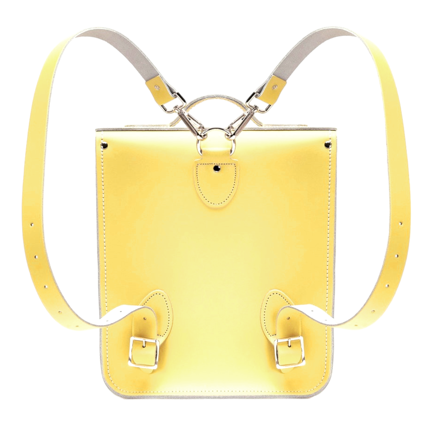 Handmade Leather City Backpack in Primrose Yellow