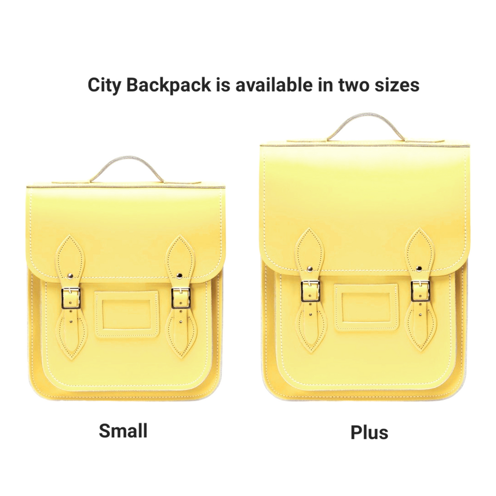 Handmade Leather City Backpack in Primrose Yellow