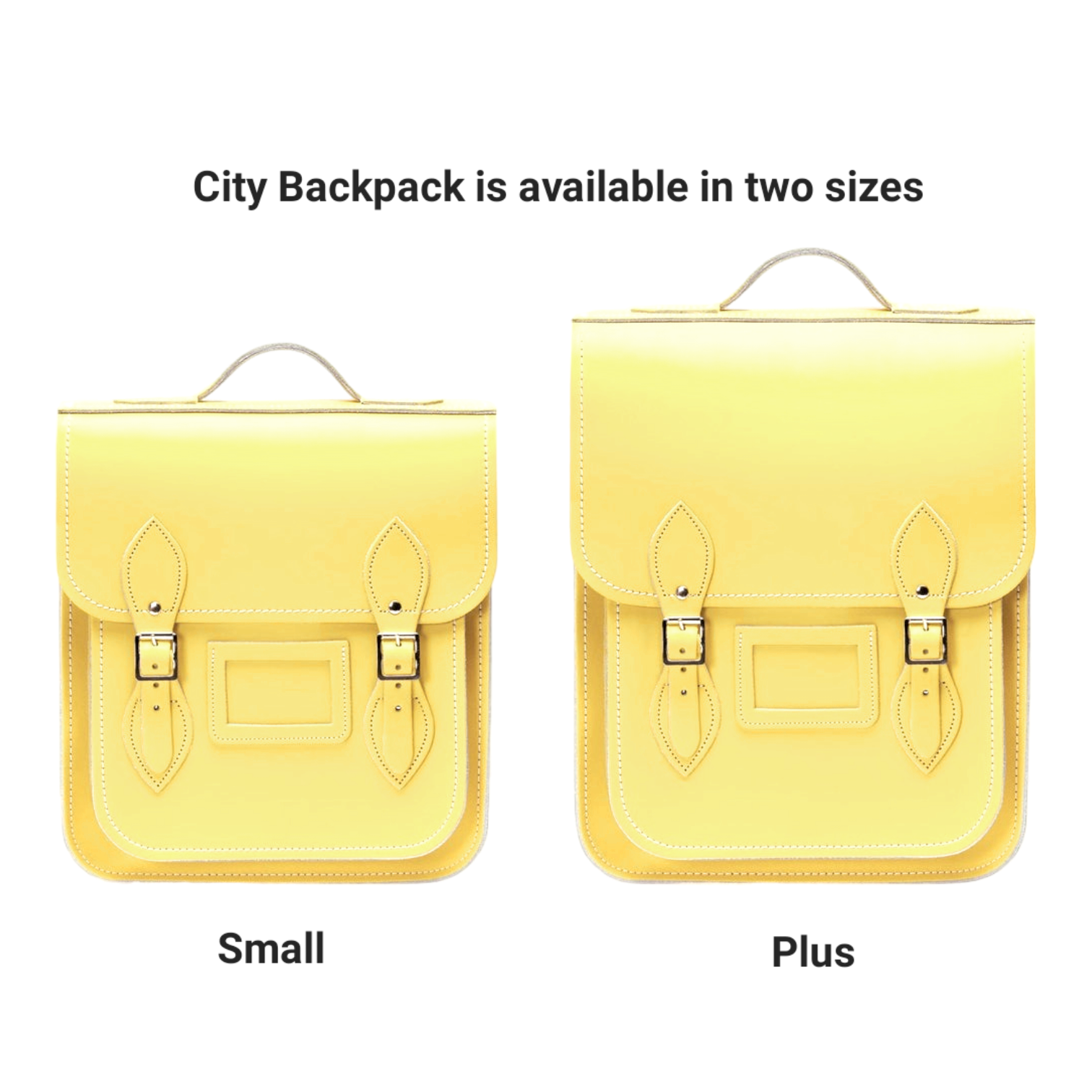 Handmade Leather City Backpack in Primrose Yellow