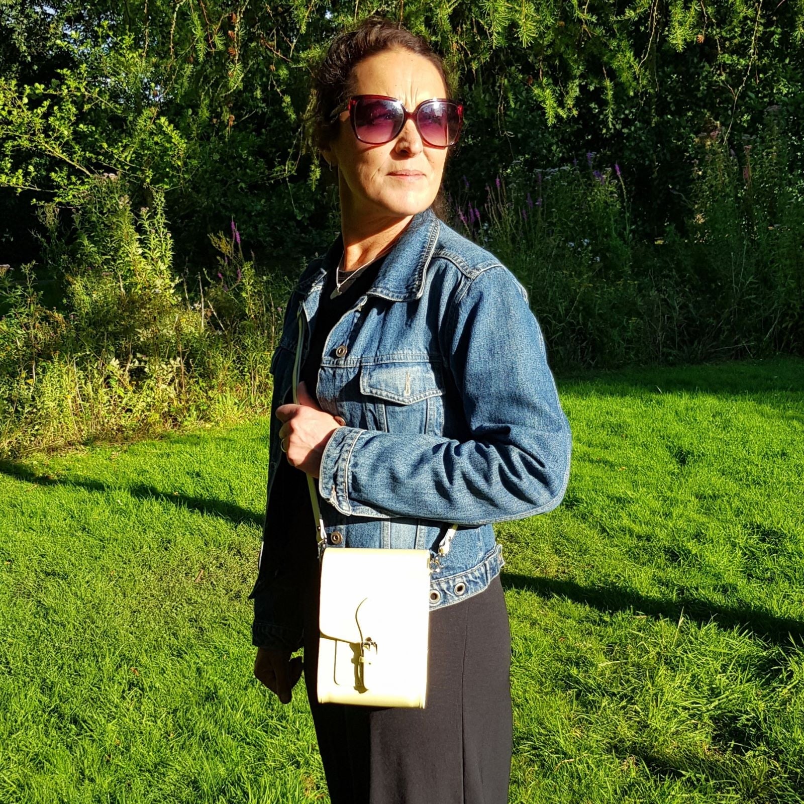 Handmade Leather Festival Phone Bag in Primrose Yellow