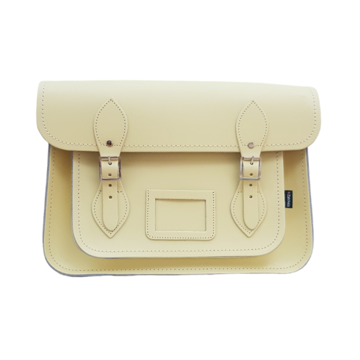 Handmade Leather Satchel in Primrose Yellow