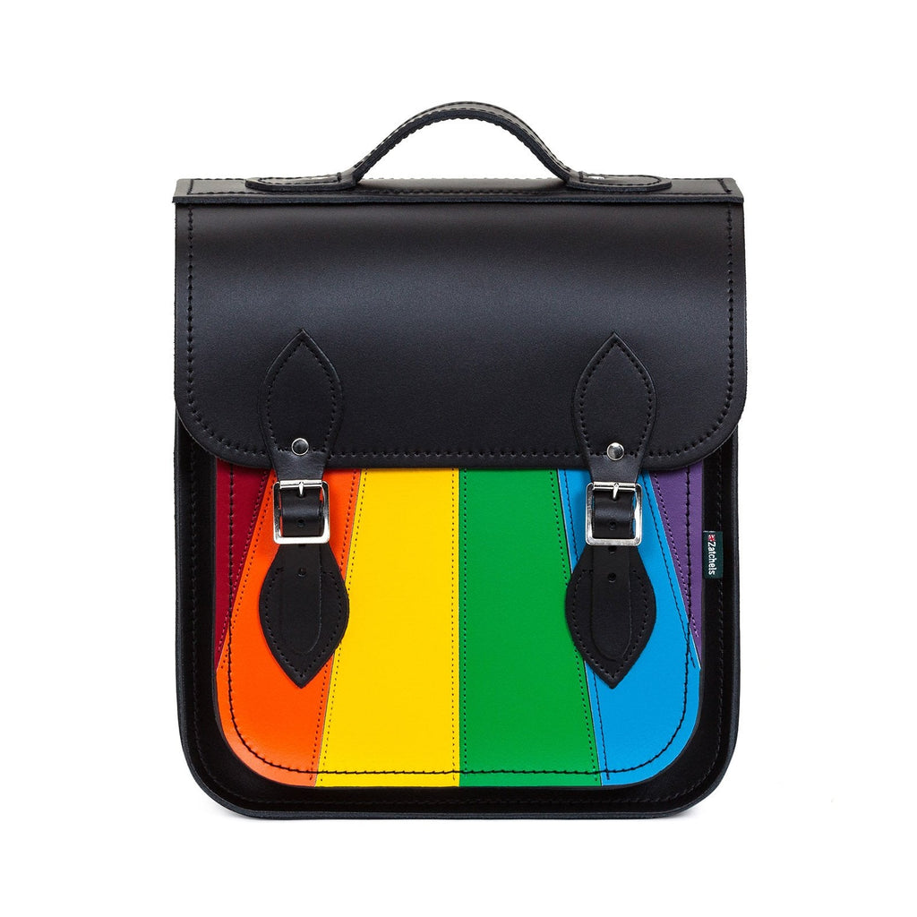 Handmade Leather City Backpack Pride Rainbow