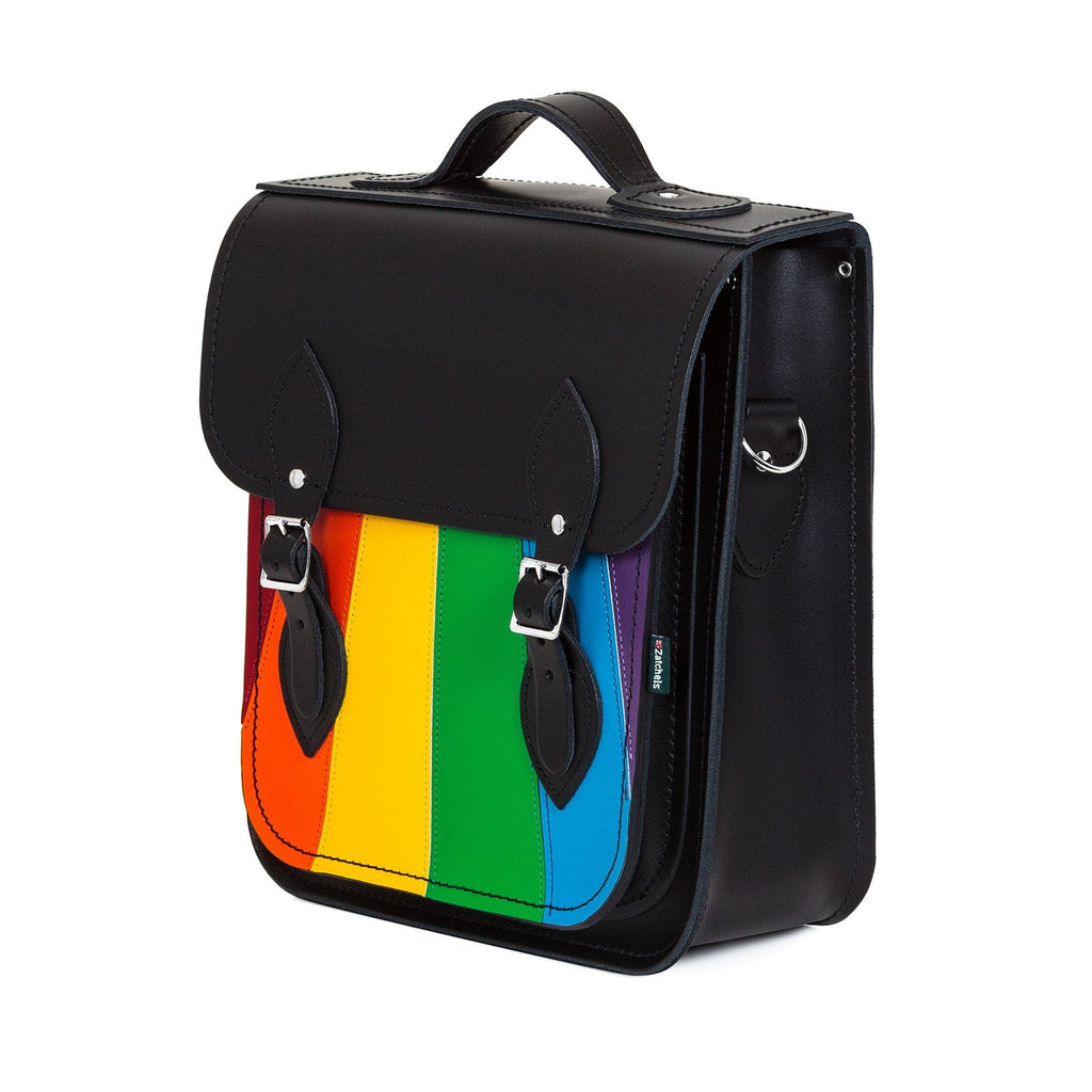 Handmade Leather City Backpack Pride Rainbow