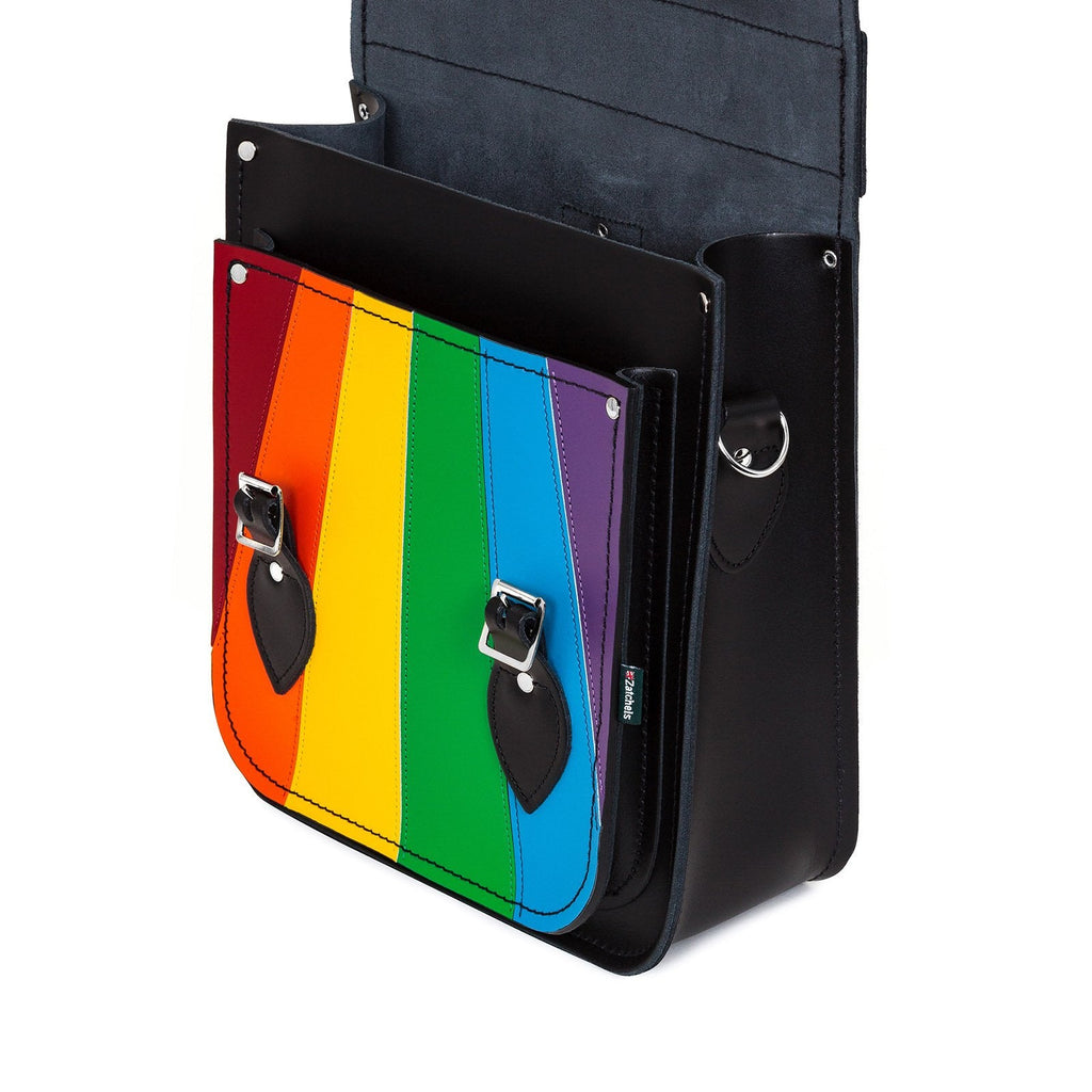 Handmade Leather City Backpack Pride Rainbow