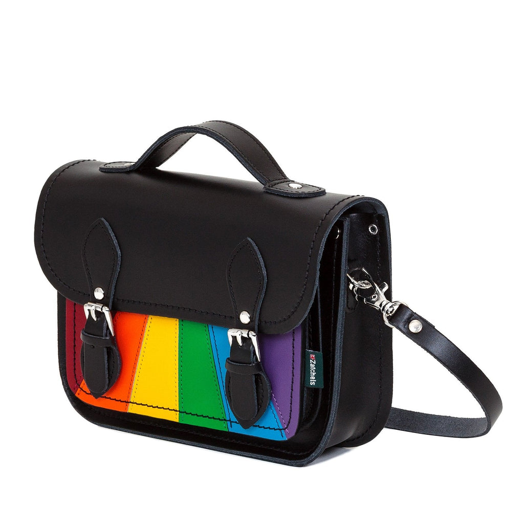 Leather Midi Satchel Pride Rainbow