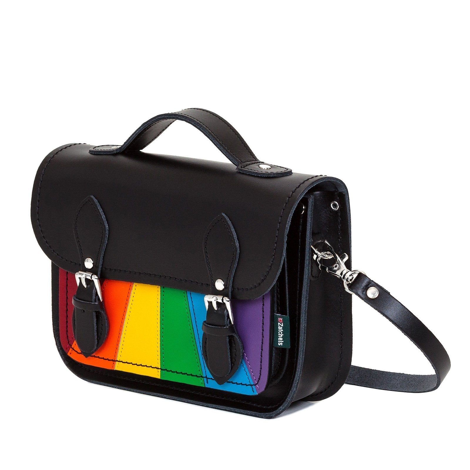 Leather Midi Satchel Pride Rainbow