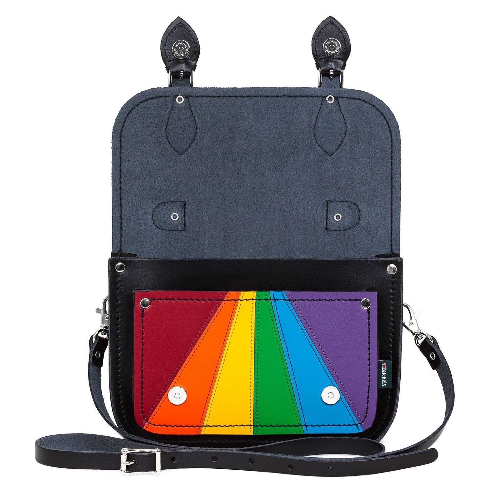 Leather Midi Satchel Pride Rainbow