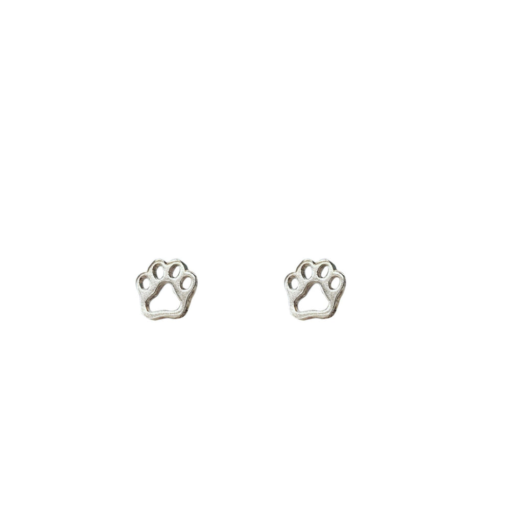 Paw Print Sterling Silver Earrings