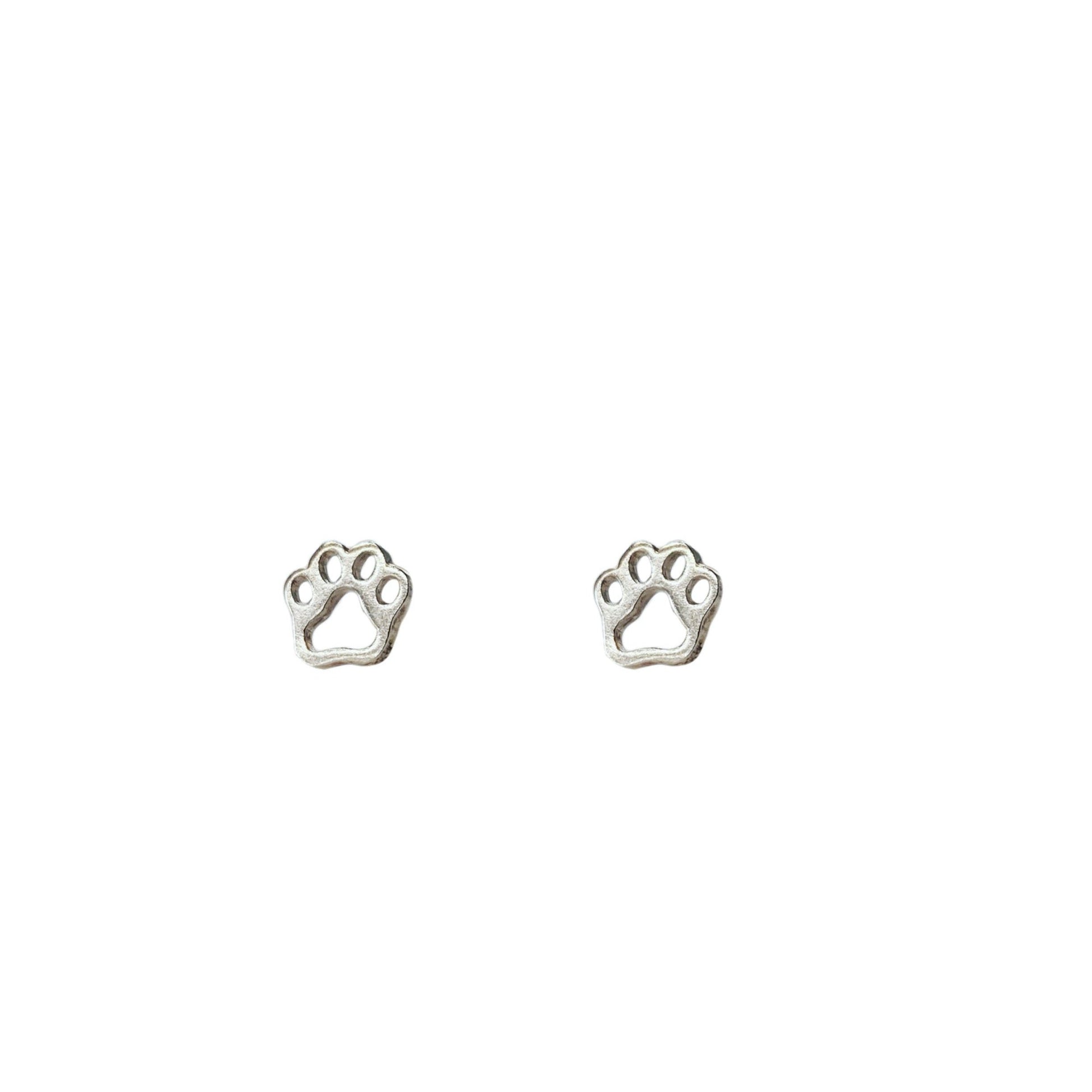 Paw Print Sterling Silver Earrings