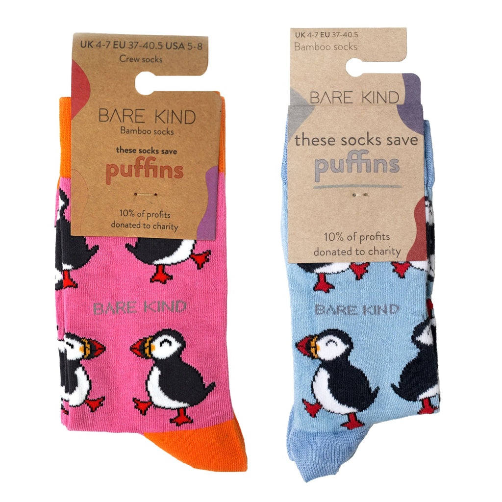 Puffin Couple Bamboo Sock Set for Two