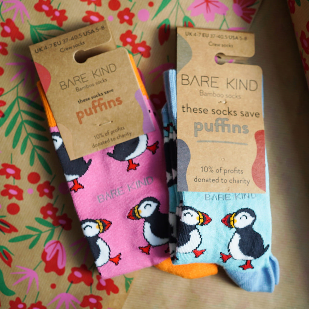 Puffin Couple Bamboo Sock Set for Two