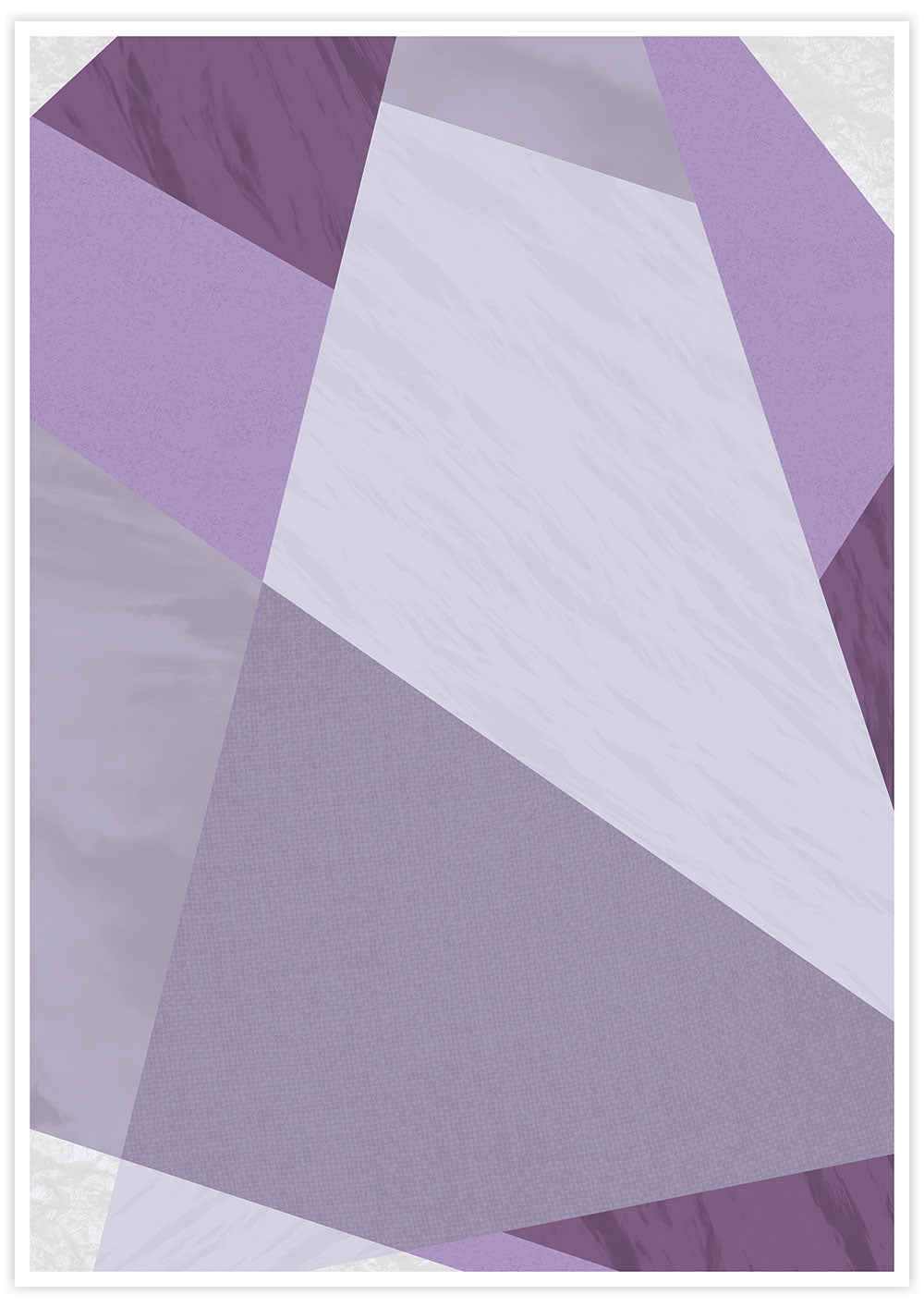 Purple Geometric Print Wall Art