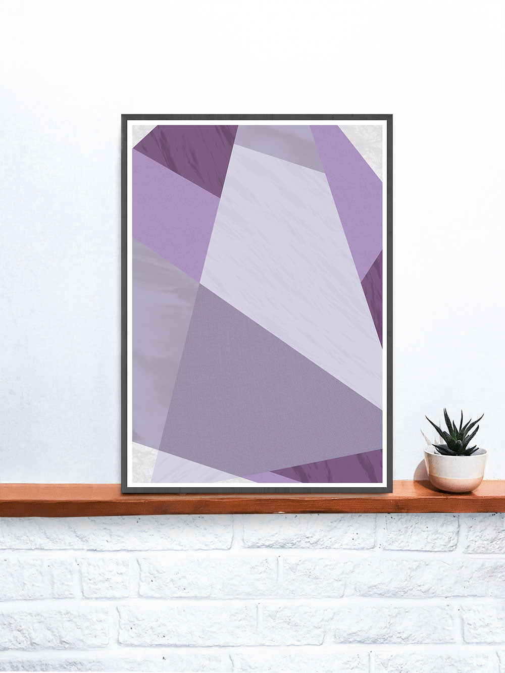 Purple Geometric Print Wall Art