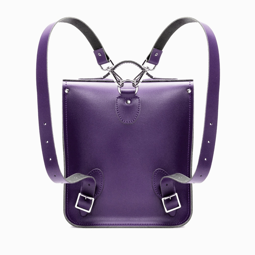 Handmade Leather City Backpack in Purple - Pre-order Jan 2026 Delivery