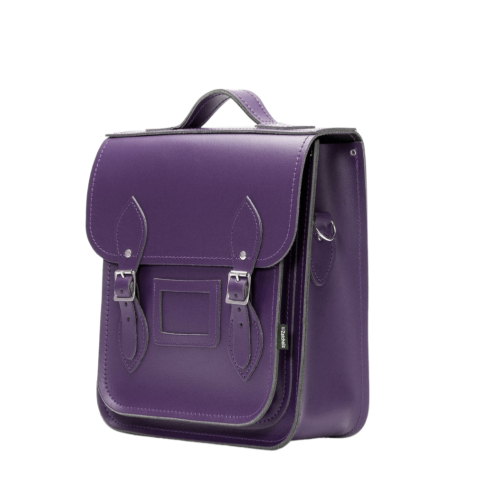 Handmade Leather City Backpack in Purple - Pre-order Jan 2026 Delivery