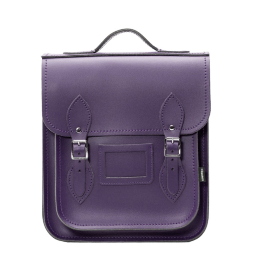 Handmade Leather City Backpack in Purple - Pre-order Jan 2026 Delivery