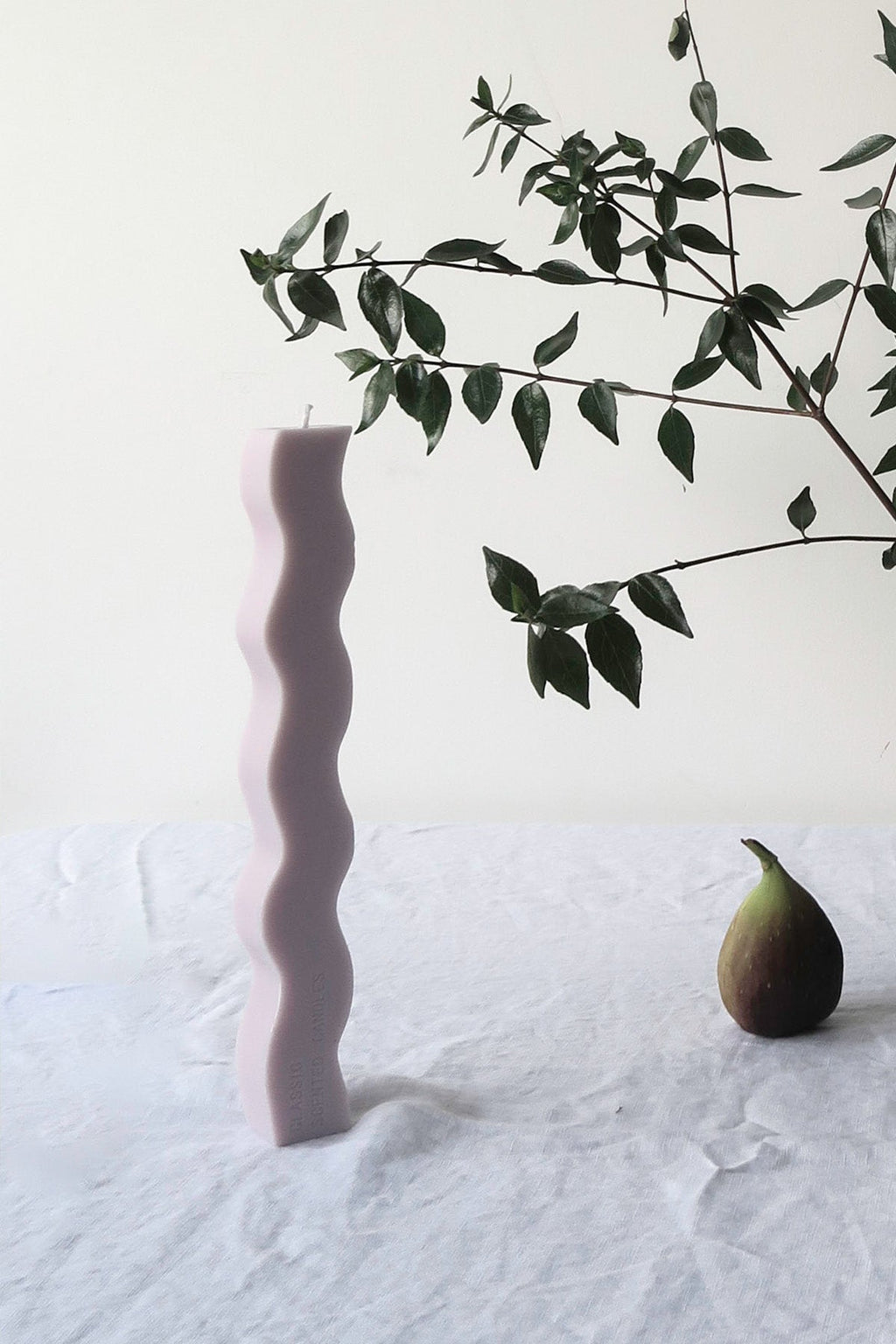 Wavy Pillar Candle in Pastel Colours