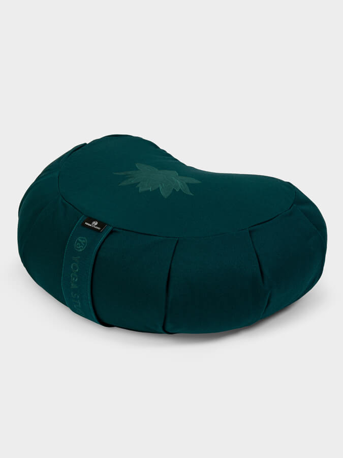 Organic Cotton Crescent Lotus Zafu Buckwheat Meditation Cushion