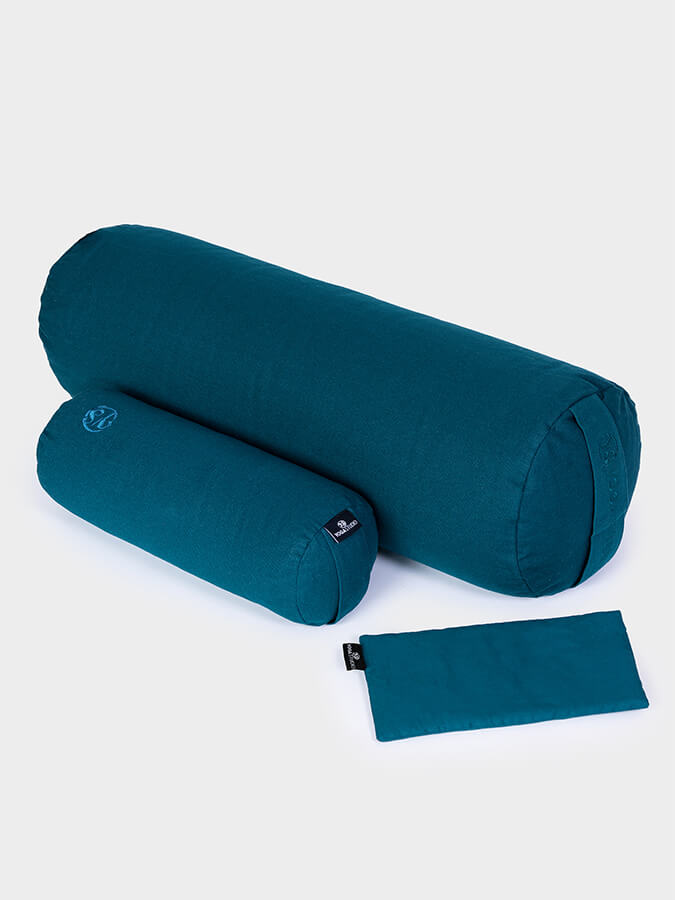 Organic Meditation Bolster and Eye Pillow Set for Yoga and Relaxation