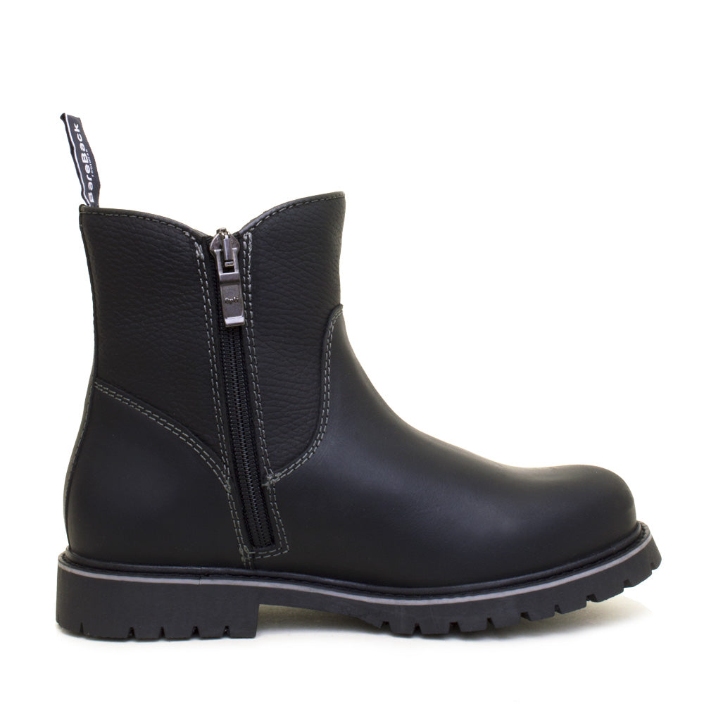 Waterproof Zip Up Ankle Boots in Black