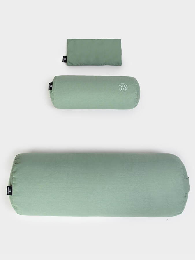 Organic Meditation Bolster and Eye Pillow Set for Yoga and Relaxation