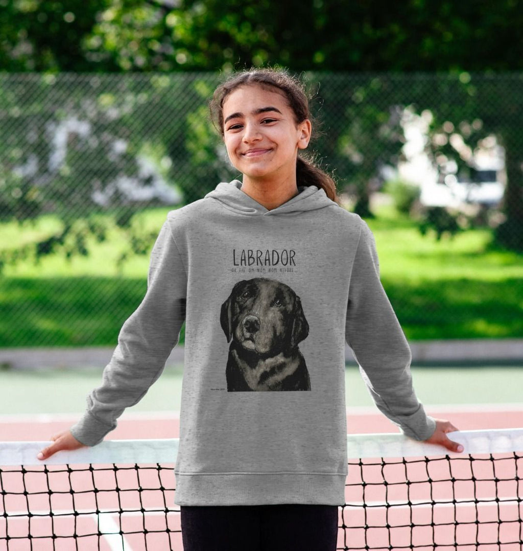 Black Labrador Snack Mode Kids Hoodie