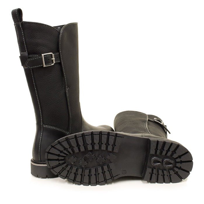 Waterproof Black Boots Mid Calf