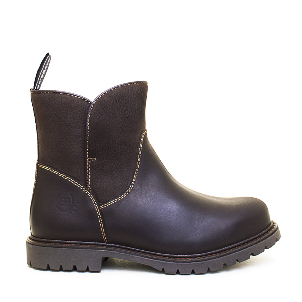 Waterproof Zip Up Ankle Boots in Brown