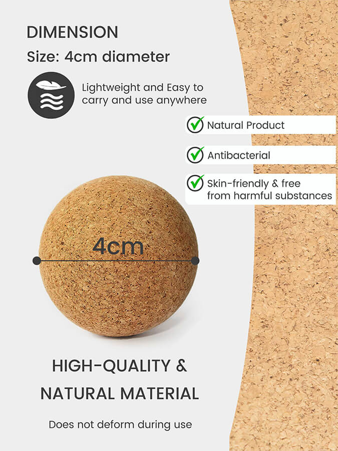 Cork Massage Ball Four Pack