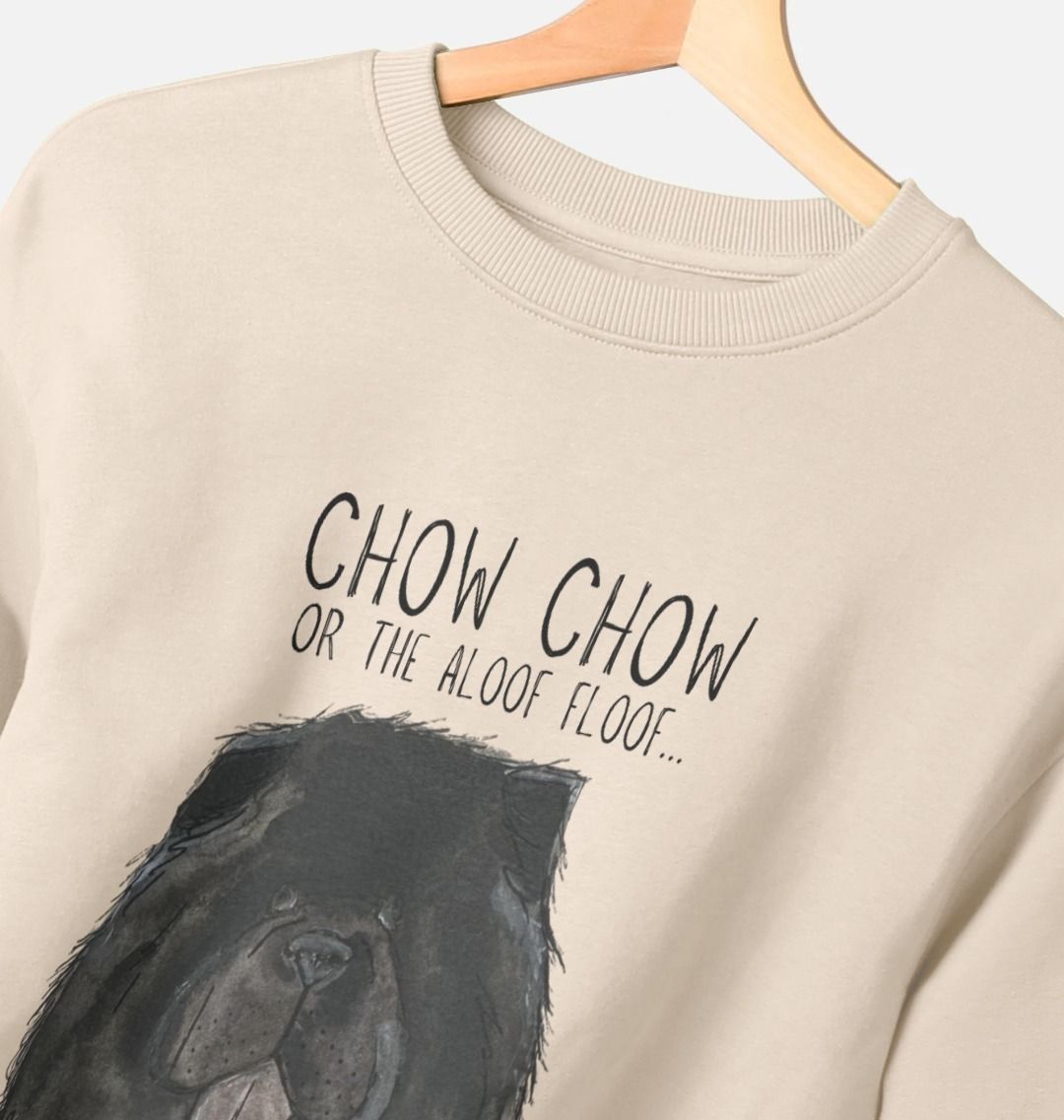 Black Chow Chow Women's Oversized Sweatshirt with Aloof Floof Design
