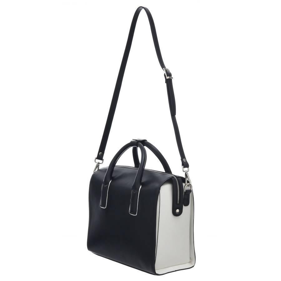 Black Leather Structured Top Handle Bag - Brix and Bailey® - Contemporary Bag, Watch and Accessory Brand