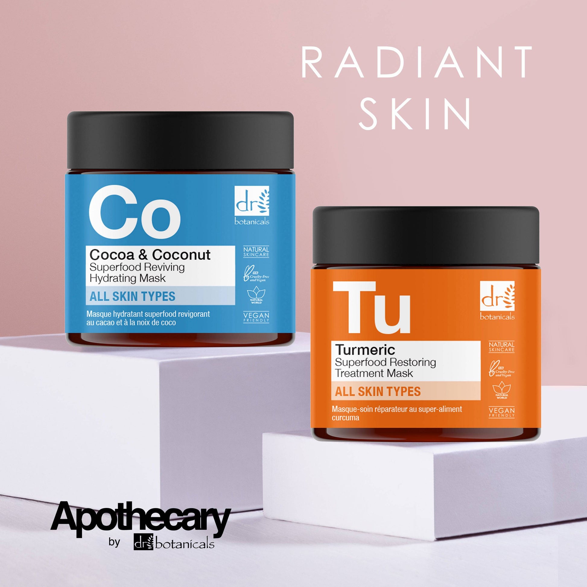 Radiant Skin Kit with Cocoa Coconut and Turmeric Masks