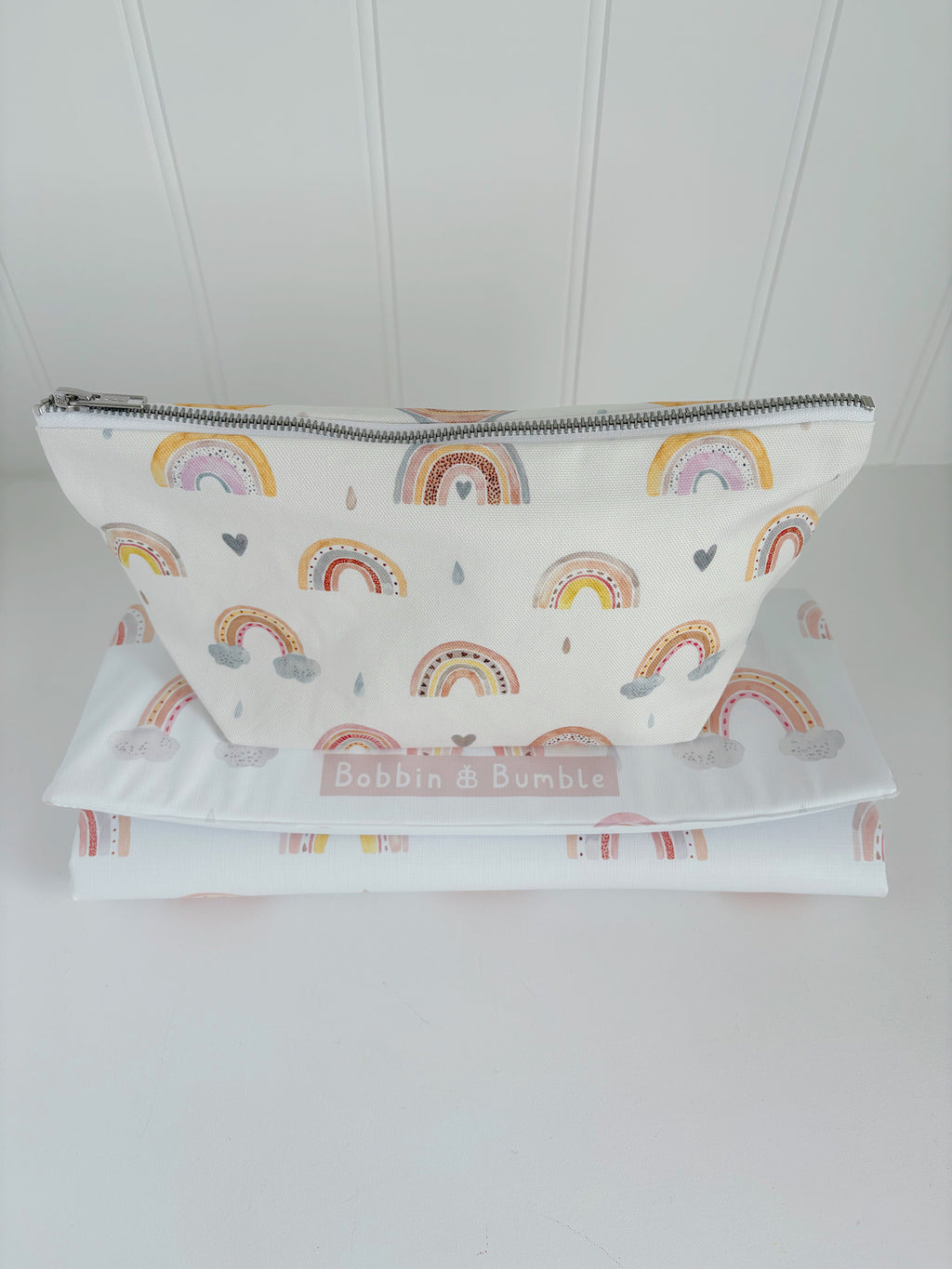 Nappy and wipes pouch - Beau Rainbow Print