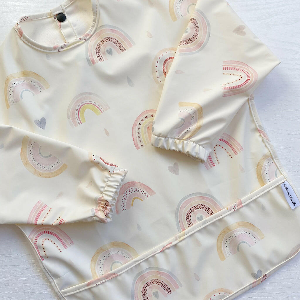 Long Sleeved Baby Bib - Rainbow print
