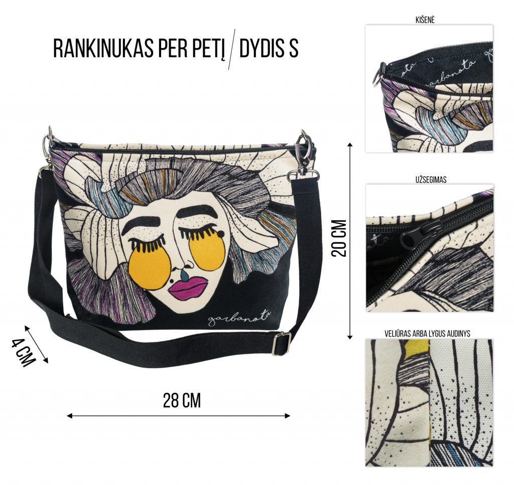 Two-in-One Crossbody Bag with Original Artwork – Stylish & Versatile by Garbanota at www.brixbailey.com