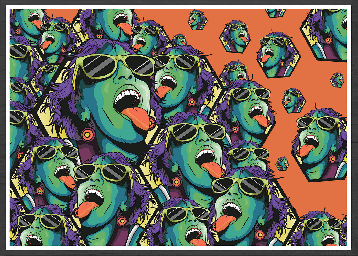 Rave Girl Orange Illustration Print