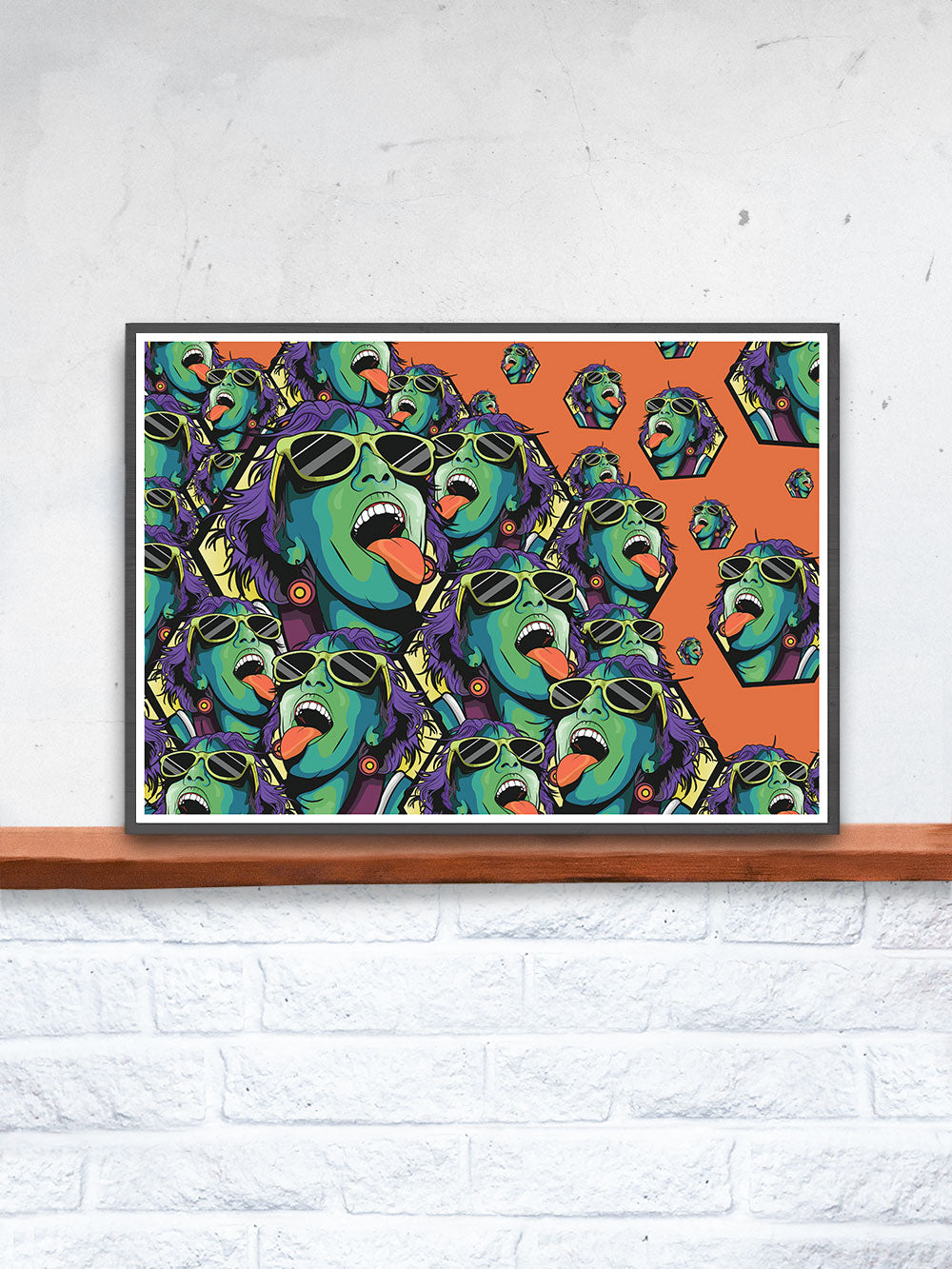 Rave Girl Orange Illustration Print