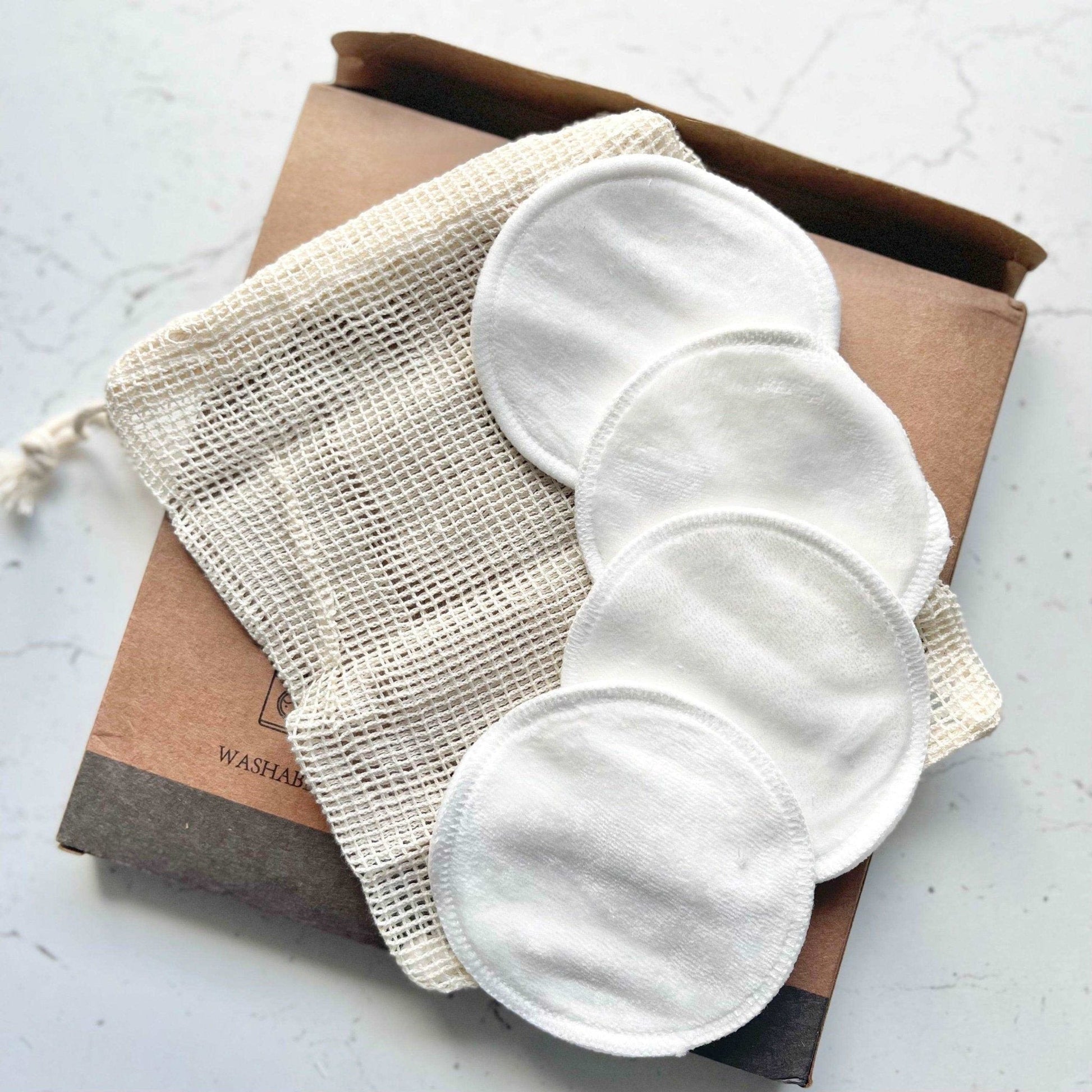 Reusable Bamboo Makeup Remover Pads 12 Pack with Wash Bag