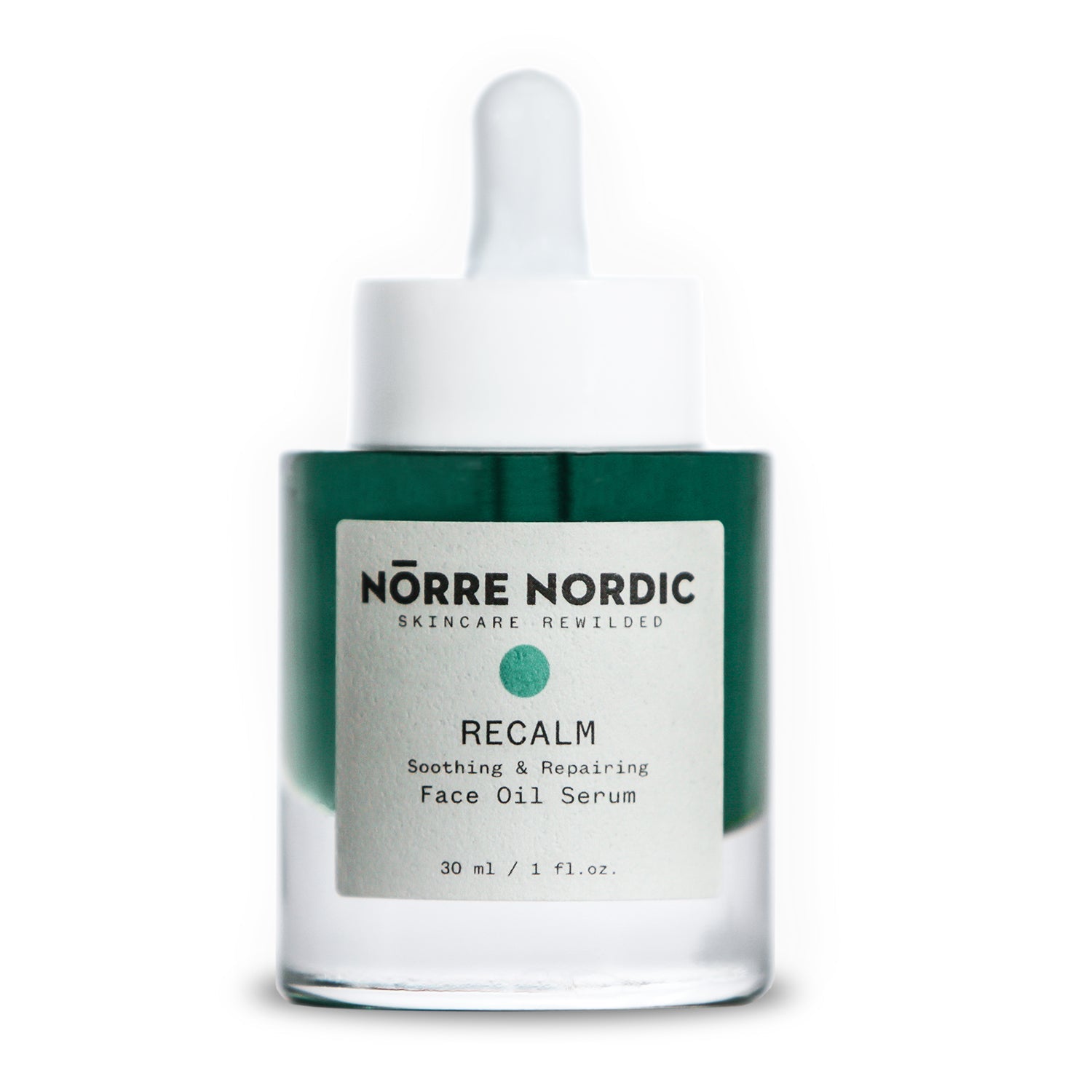 close-up of recalm face oil serum with arctic herbs for sensitive skin